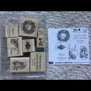 Stampin Up “Nature’s Christmas” Stamp Set 8 Stamps
